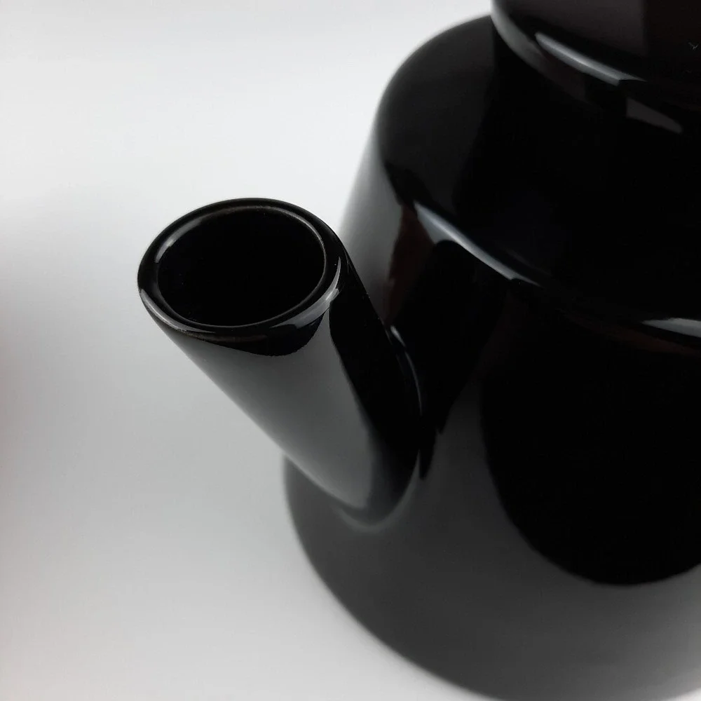 IKEA of Sweden Black Varme Teapot w/ Lid #12289 Modernist Design Black RARE EUC